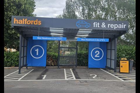 Fitting canopy area in Halfords' overhauled Reading store